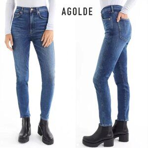 AGOLDE Roxanne Super High Rise Skinny Dark Blue Size 27